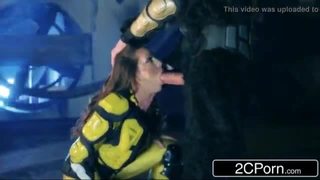 Yellow power ranger abigail mac loves to fuck after kicking enemy's ass
